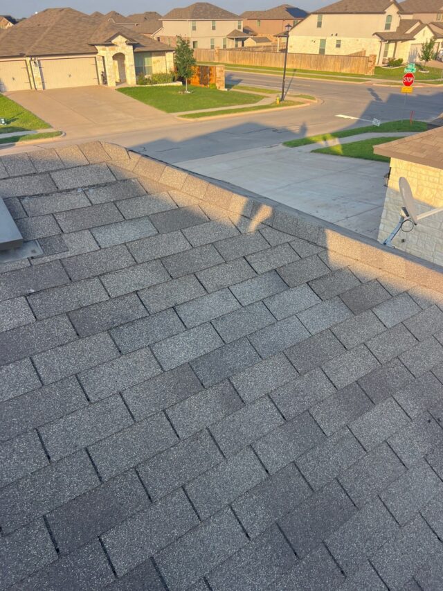 Repair to shingles. Replaced three 3 tab shingles 